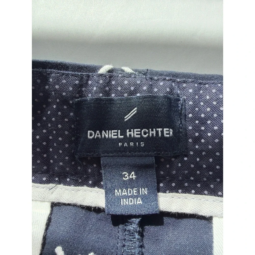 Daniel Hechter Paris Mens Navy Blue Golf Club Embroidered Chino Shorts Size 34